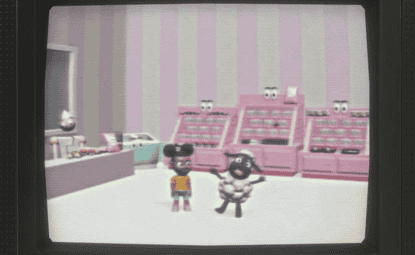 Amanda the Adventurer 3 exploring a creepy VHS room